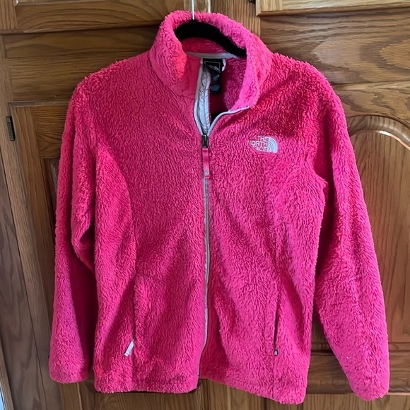 North Face Pink Zip Up Girls Jacket - Picture 1 of 3